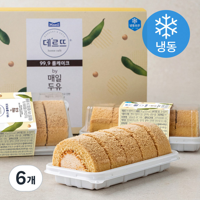 매일두유 데르뜨 99.9 롤케이크 (냉동), 110g, 6개