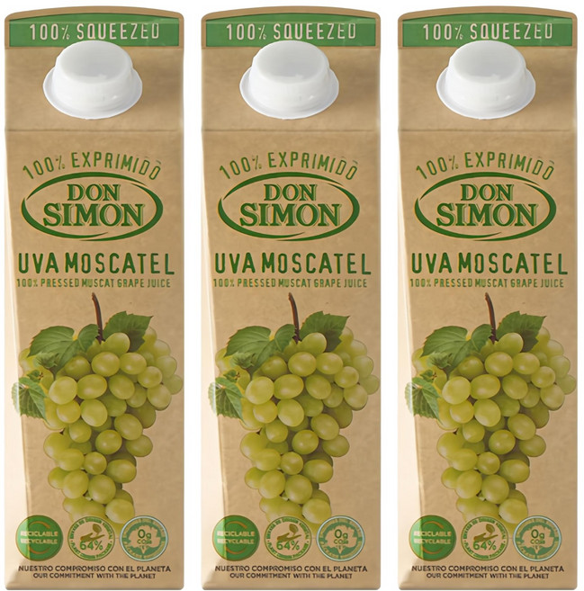 돈시몬 생과일 100% 착즙 머스켓포도 주스, 1L, 3개