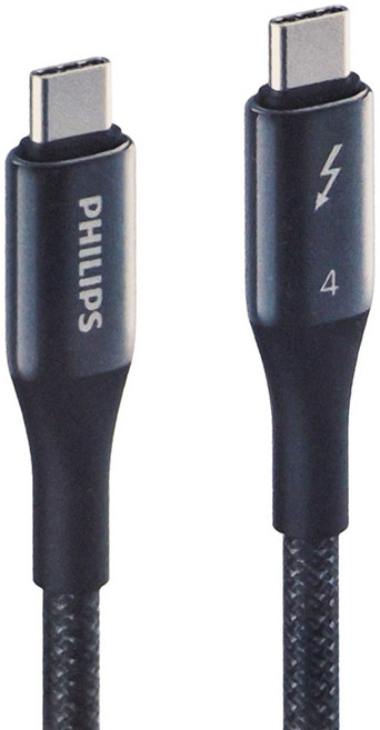 PHILIPS 飛利浦 Thunderbolt 4 240W PD影音傳輸快充線 DLC4587C, 100cm, 1條, Black