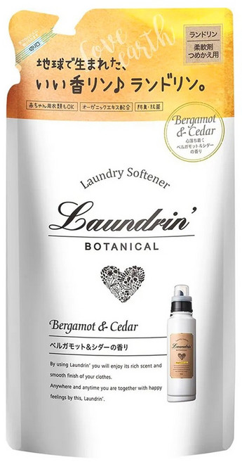 Laundrin' 朗德林 柔軟精補充包 佛手柑&雪松香氛, 430ml, 1包