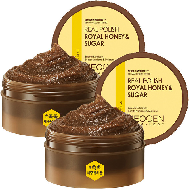 네오젠 리얼 폴리쉬 로얄 허니&슈가 페이스 스크럽, 100g, 2개