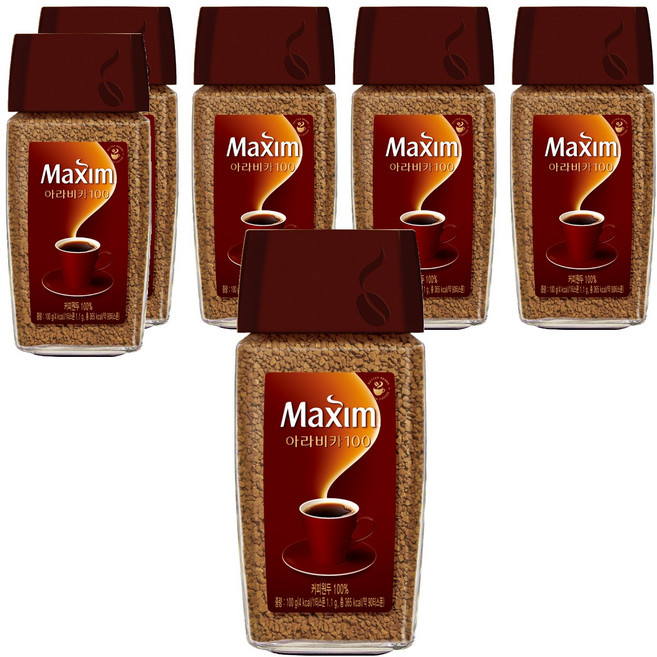 맥심 아라비카100 원두커피믹스 병, 100g, 1개입, 6개