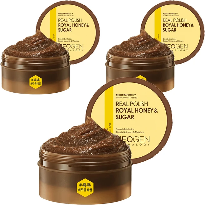 네오젠 리얼 폴리쉬 로얄 허니&슈가 페이스 스크럽, 100g, 3개 - 쿠팡