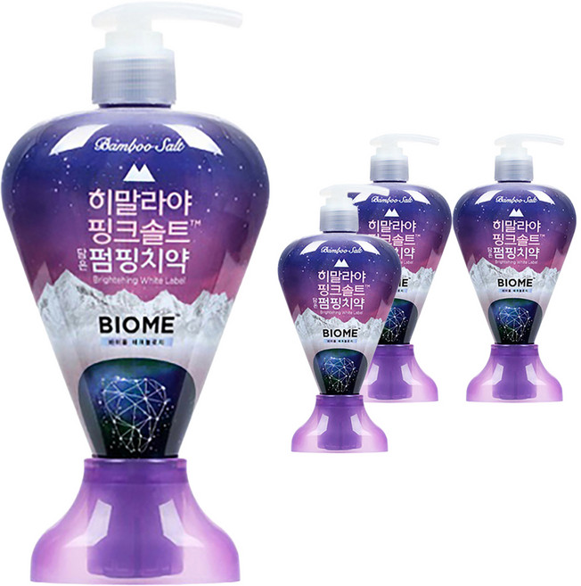 히말라야핑크솔트 바이옴 구취전문 펌핑치약, 285g, 4개