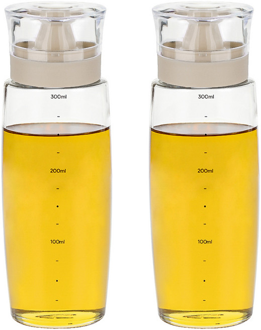 시노글라스 라운드 오일병 베이지, 300ml, 2개