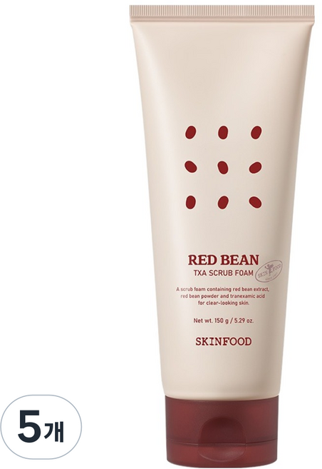 스킨푸드 레드빈 트라넥사믹애씨드 스크럽 폼, 150g, 5개