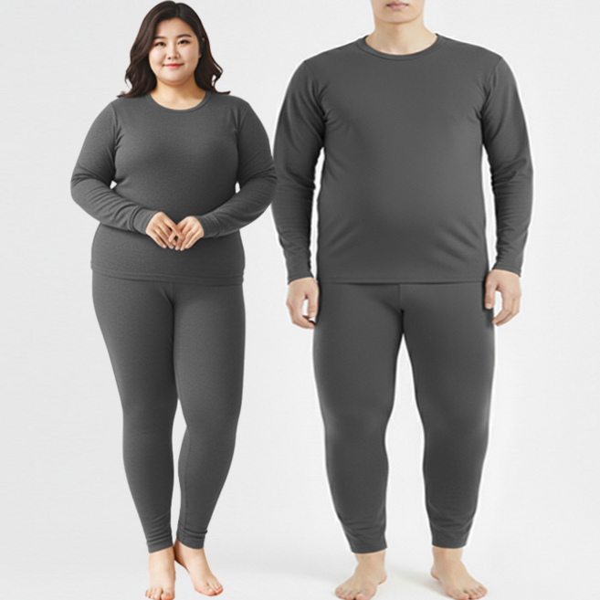 턴키 빅사이즈 따뜻한 피치 기모 내의 상하의 세트