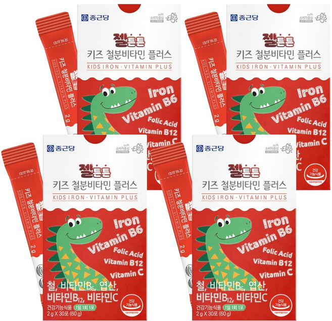 종근당 젤튼튼 키즈 철분 비타민 플러스 30p, 60g, 4개