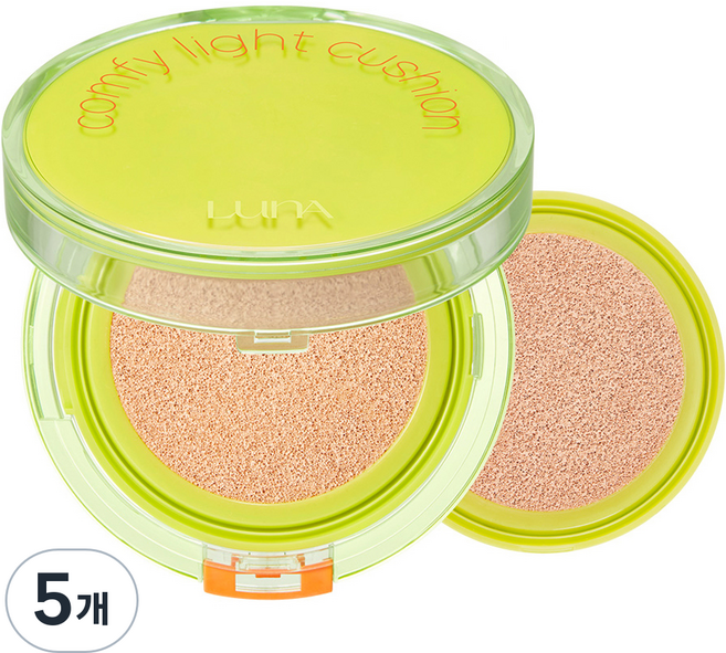 LunA Comfy Light 氣墊粉餅 正裝 12g + 補充蕊 12g 套組, 香草, 5個