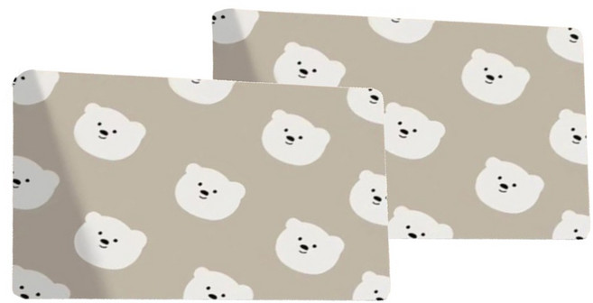 寢室安居 吸水止滑軟式珪藻土地墊, 米色, 2個