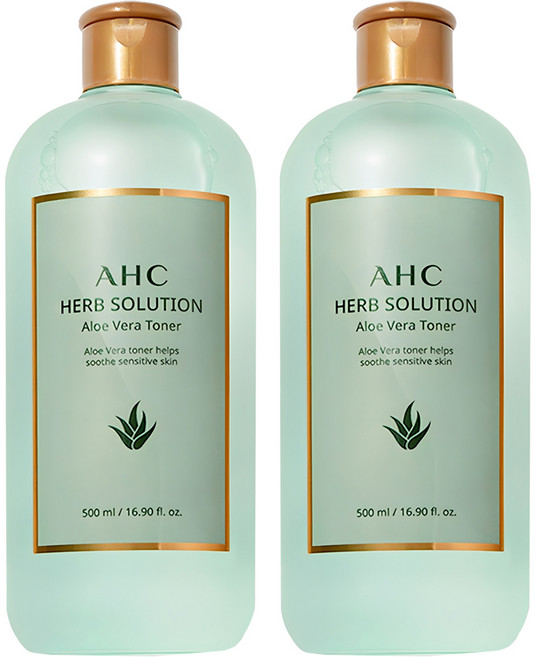 AHC 허브 솔루션 알로에 베라 토너, 500ml, 2개