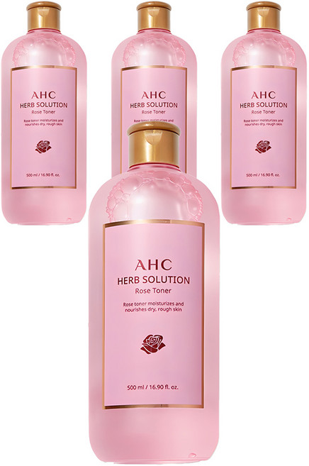 AHC 草本解決方案玫瑰化妝水, 500ml, 4個