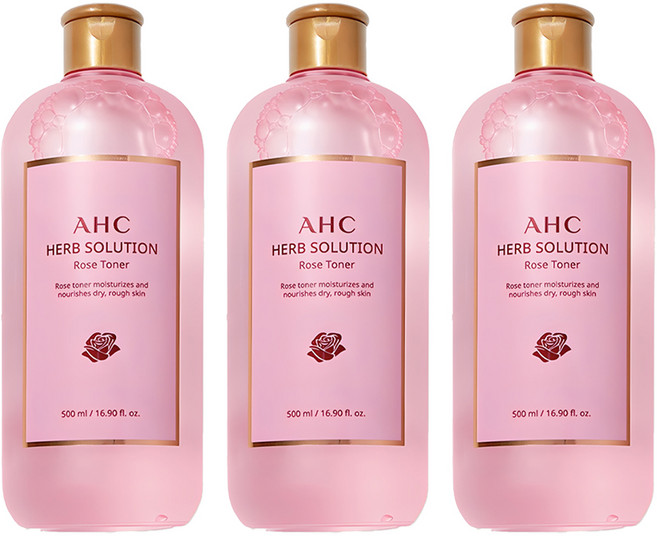 AHC 허브 솔루션 로즈 토너, 500ml, 3개