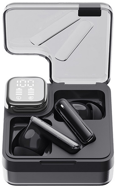 QCY T31 멜로버즈 네오 LED디스플레이 블루투스 이어폰, QCY-T31 MeloBuds Neo, 블랙
