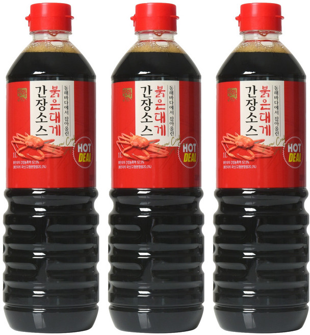 한라식품 붉은대게 간장소스, 1L, 3개