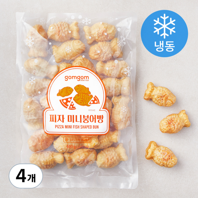 곰곰 피자 미니붕어빵 (냉동), 25g, 24개입, 4개