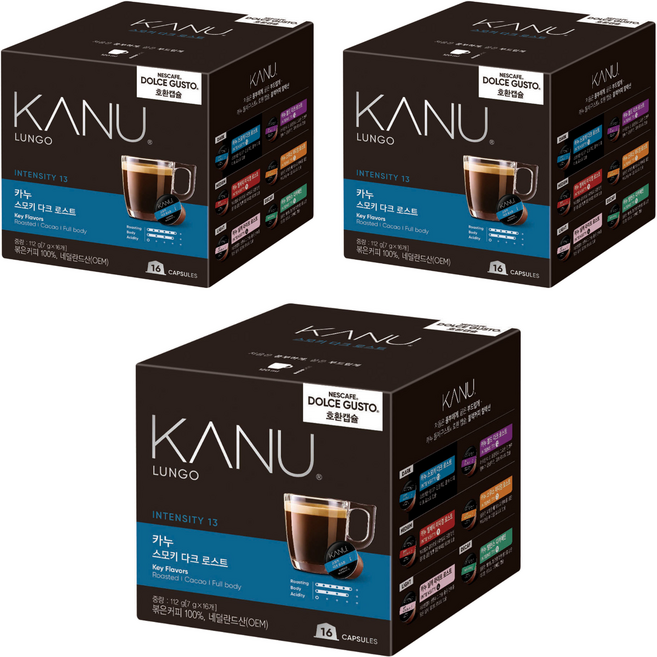 카누 스모키 다크로스트 돌체구스토 호환 캡슐커피, 7g, 16개입, 3개