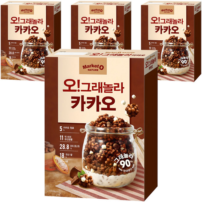 오그래놀라 카카오 시리얼, 300g, 4개