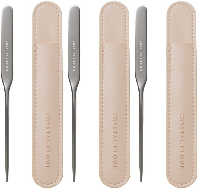 크리스탈클라우드 메이크업 스파츌라, 실버, 3개