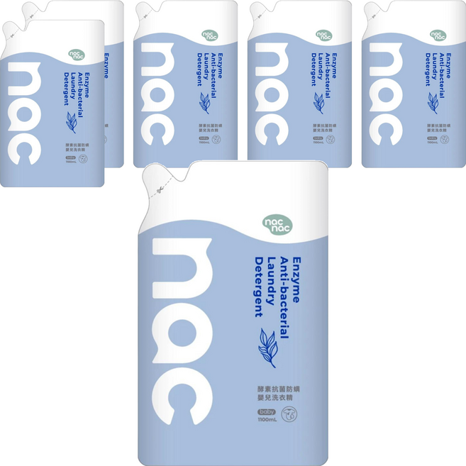 nac nac 酵素抗菌防蹣嬰兒洗衣精, 6個, 1.1L