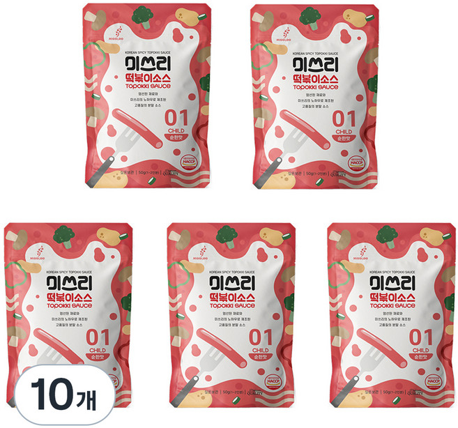 미쓰리 떡볶이 소스 01 순한맛, 50g, 10개