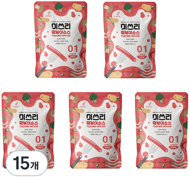 미쓰리 떡볶이 소스 01 순한맛, 50g, 15개