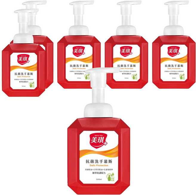美琪 抗菌洗手慕斯, 500ml, 6瓶