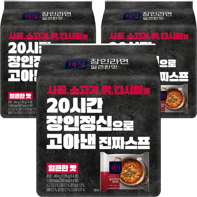 더미식 장인라면 얼큰한맛 116g, 12개