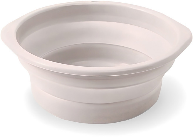 심플리앤 공간절약 다용도 접이식 대야 대, 베이지, 1개