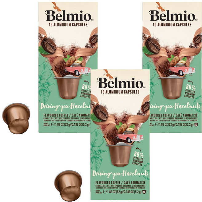 벨미오 드라이빙 유 헤이즐넛 캡슐커피 네스프레소 호환캡슐, 3개, 10개입, 5.2g