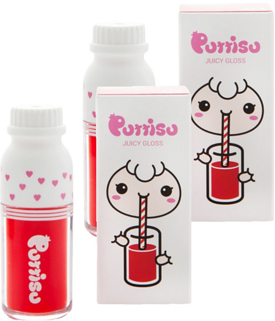 뿌띠슈 어린이 쥬시 립 글로스 3.2g, 레드루비, 2개