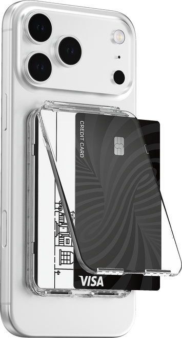 모란카노 맥세이프 카드지갑 2장 수납 스탠드 케이스, 투명, 1개