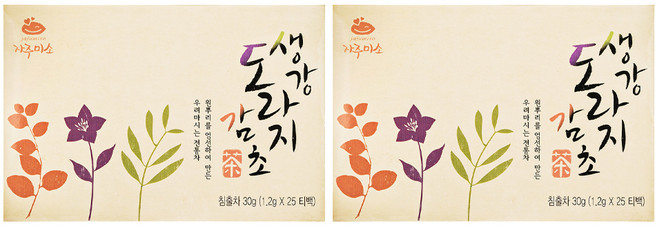 지산식품 생강도라지감초차, 1.2g, 25개입, 2개