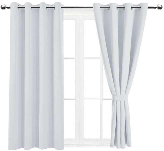 comet Home 打孔遮光隔熱窗簾 + 窗簾繩, 灰白色