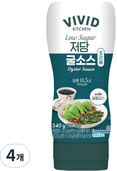 비비드키친 조리용 저당 굴소스, 340g, 4개