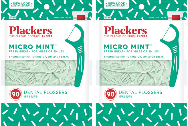 플랙커스 마이크로 민트 치실, 8cm, 90개입, 2개