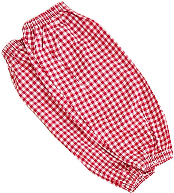 씨티컴퍼니 면 체크 작업용 팔토시 양팔착용 세트, 레드