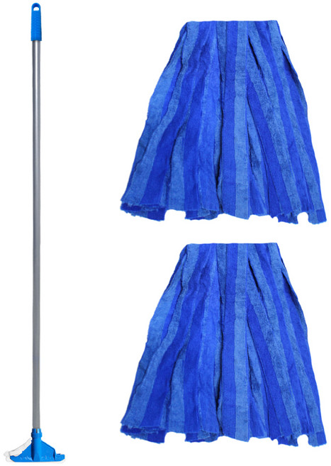 월드크린 파워홀드마포대 150cm + 잘닦여 투타입 극세사 마포걸레 2p 세트, 1세트