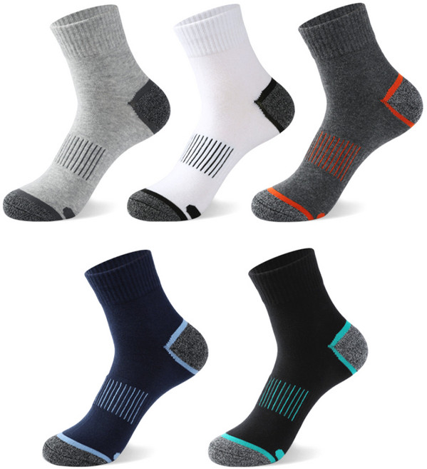 쉐리엘 고급 등산 양말 5종 세트, LIGHT GREY, WHITE, DARK GREY, BLUE, BLACK, 1세트