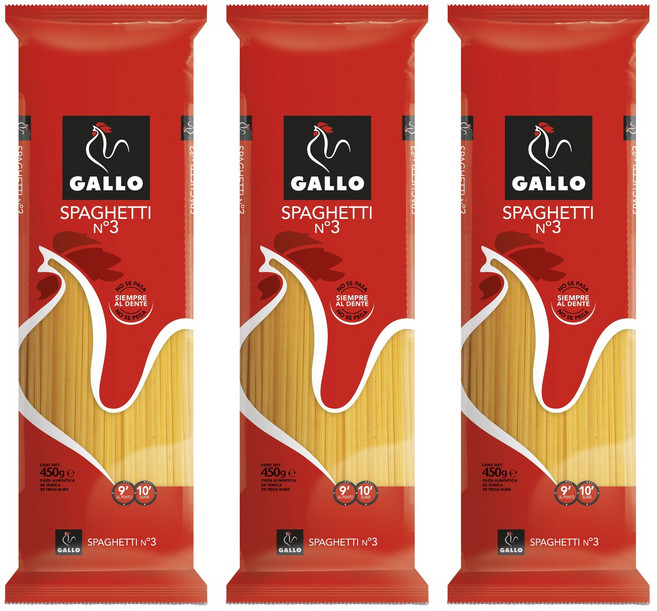 GALLO 스파게티 N.3, 450g, 3개