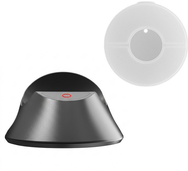 PoKeMoN 寶可夢 GO Plus+精靈球帶LED燈充電座 + 矽膠軟殼套裝, 黑白色, 1組