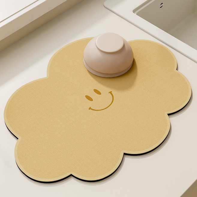 포코이 식기건조 규조토 드라잉매트, 옐로우, 1개