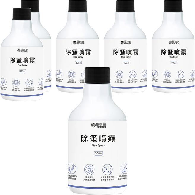 HUKUROU 福來朗 除蚤噴霧補充瓶 500ml, 6瓶