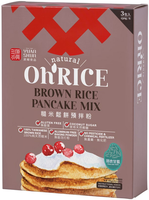 源順食品 羽衣甘藍糙米鬆餅粉, 450g, 1盒