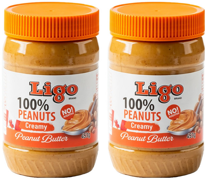리고 100% 땅콩버터 크리미, 453g, 2개