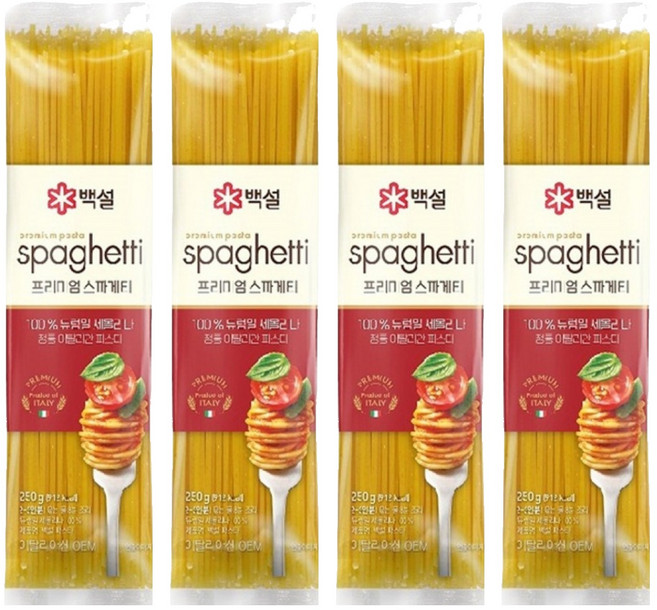 백설 스파게티면, 250g, 4개