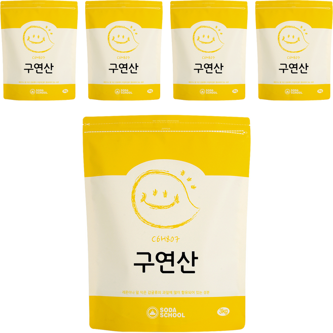 소다스쿨 구연산, 3kg, 5개