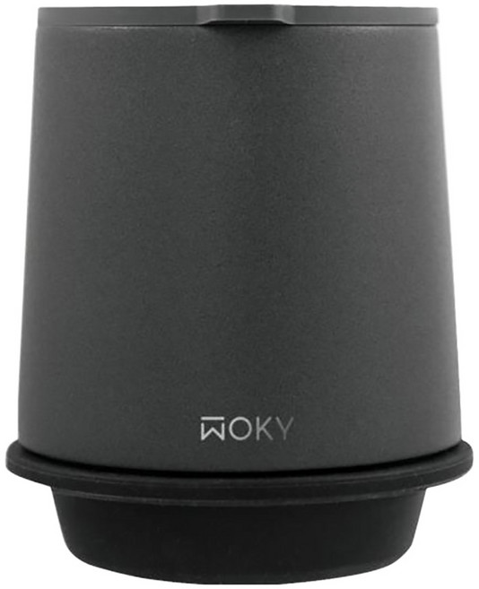 WOKY 沃廚 台灣公司貨 360度輕芯鈦瓷易潔層保溫杯, 灰墨色, 250ml, 1個