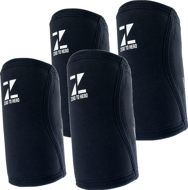 제로투히어로 네오프렌 팔꿈치보호대 5mm 세트, 블랙, 2개