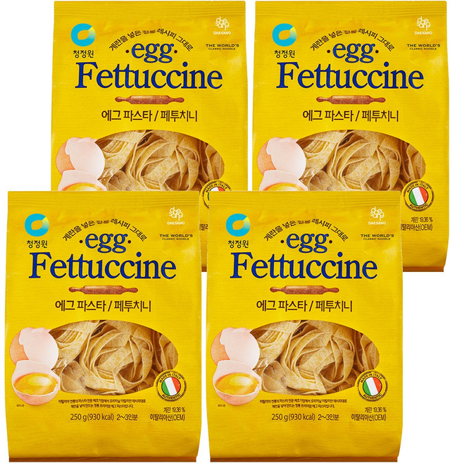 청정원 에그 파스타 페투치니, 250g, 4개